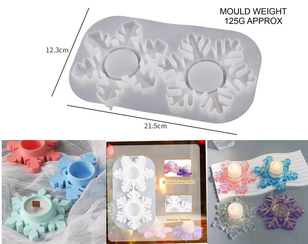 47128-44586957144354 2 Cavity Snowflakes Mould