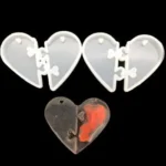 2 In 1 Puzzle Heart Pendant Mould