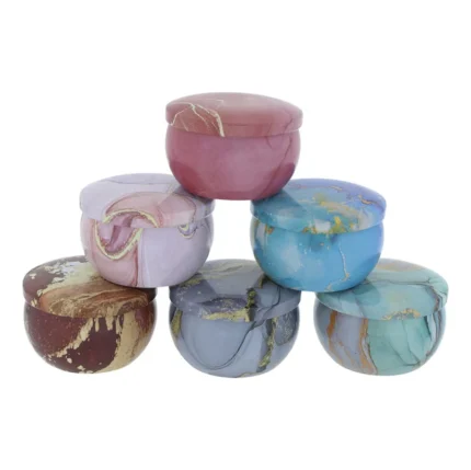 6 Pcs Marble Candle Display Jar