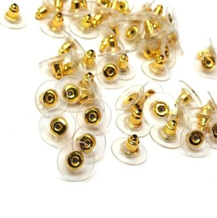 Earring Back Stopper - 10 Grams (Transparent and Golden)