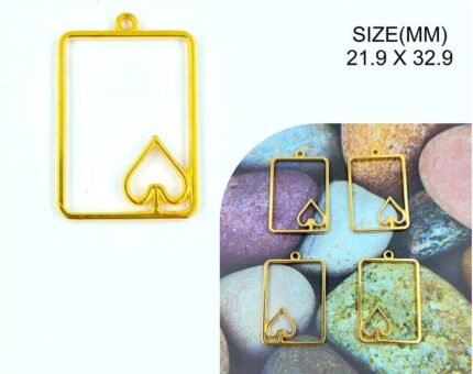 Gold Pendant Frame With Spades Bezels