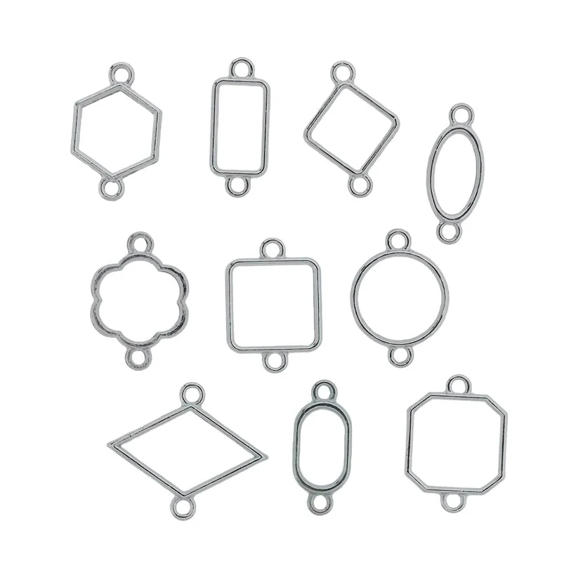 10 In 1 Rakhi Bezels Set - silver