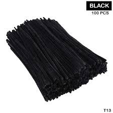 Pipe Cleaner Plain 100pcs (Black)