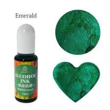 Alcohol ink - Emerald