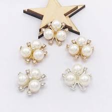 Pearl White Flower Charms (10 Pc)