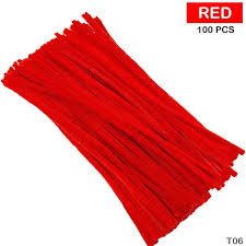 Pipe Cleaner Plain 100pcs (Red)
