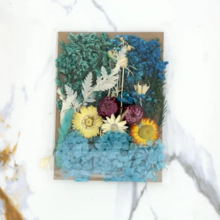 dried mixed flowers blue