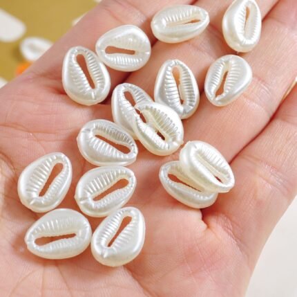 White Plastic Kauri Beads