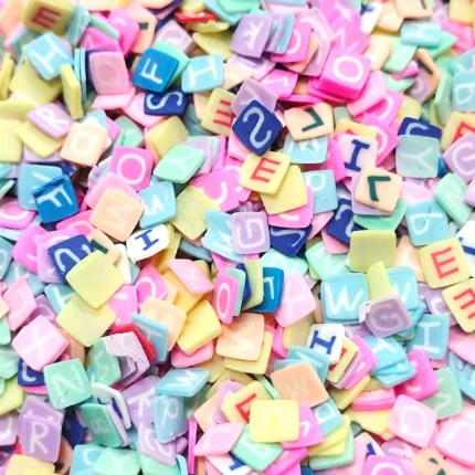 Square Alphabet Shape Polymer Chips