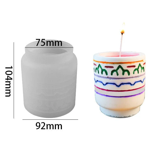 sm0903-58335055020322 Texture Candle Holder Mould