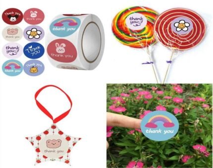 Floral Thank You Stickers Roll