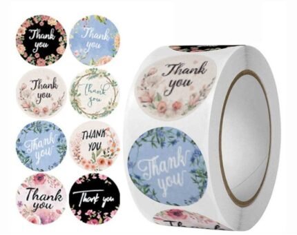 Floral Thank You Stickers Roll