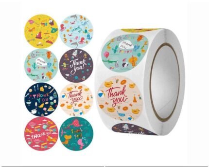 Floral Thank You Stickers Roll