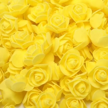 Artificial Foam Rose Flower - Yellow