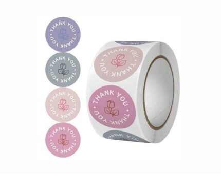 Floral Thank You Stickers Roll