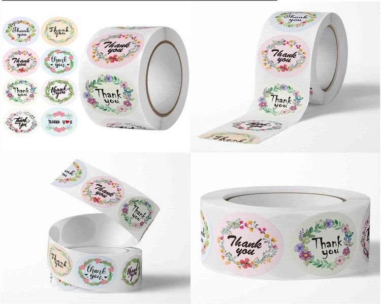 cf0e2094-b056-4940-ab99-dc0124f4eb7c Floral Thank You Stickers Roll