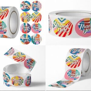 Floral Thank You Stickers Roll