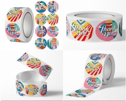 Floral Thank You Stickers Roll