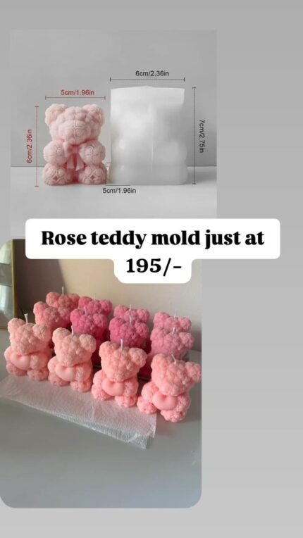 Rose Bear Shape Candle Mould